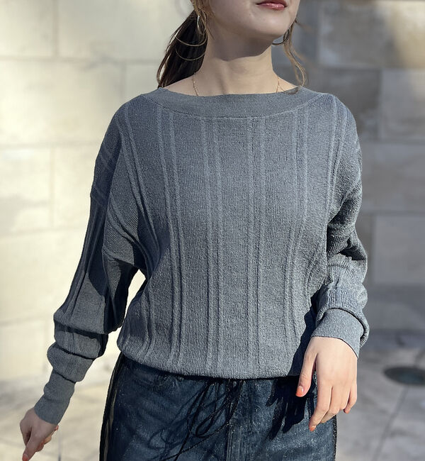 Rouge vif「変形ストライプ前後2WAYニット / カーディガン」|ニット・セーター|