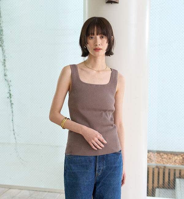 Rouge vif「スクエアネックリブタンクトップ」|ニット・セーター|