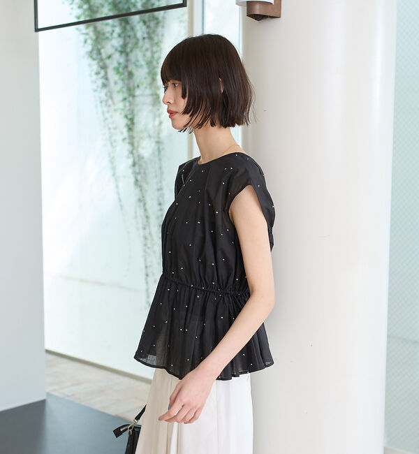 Rouge vif「シルバードット刺繍ペプラムブラウス」|シャツ・ブラウス|