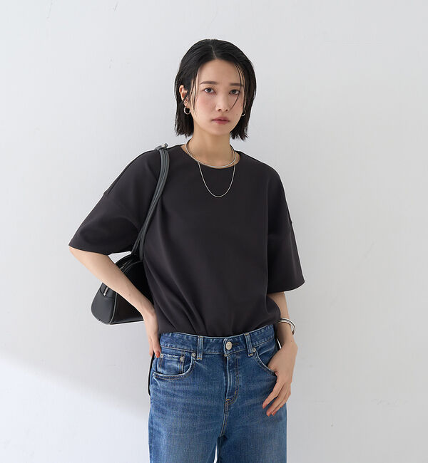 Rouge vif「【接触冷感】ストレッチダンボール半袖プルオーバー」|Tシャツ・カットソー|