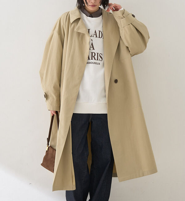 Rouge vif「撥水フォルムステンカラーコート」|ステンカラーコート|ベージュ