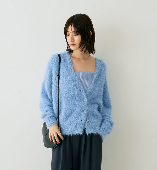 Rouge vif「【2点セット】ファーニットカーデ&times;リブニットキャミ アンサンブル」|カーディガン|