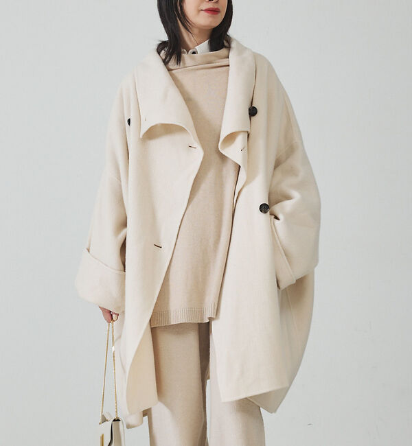Rouge vif「【2サイズ展開】ウール混変形リバーコート」|その他|アイボリー