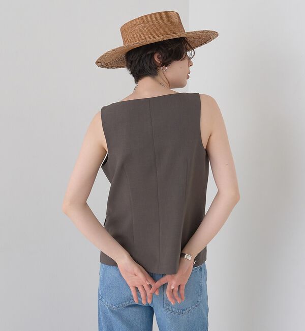 Rouge vif「【セットアップ対応】リネン混ジレ/ベスト」|ベスト・ジレ|