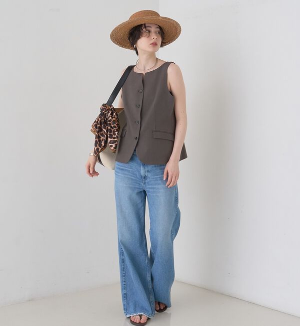 Rouge vif「【セットアップ対応】リネン混ジレ/ベスト」|ベスト・ジレ|