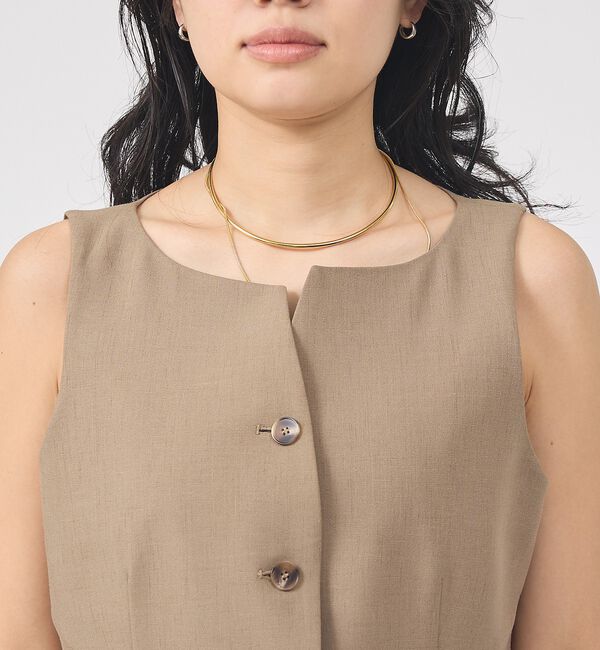 Rouge vif「【セットアップ対応】リネン混ジレ/ベスト」|ベスト・ジレ|