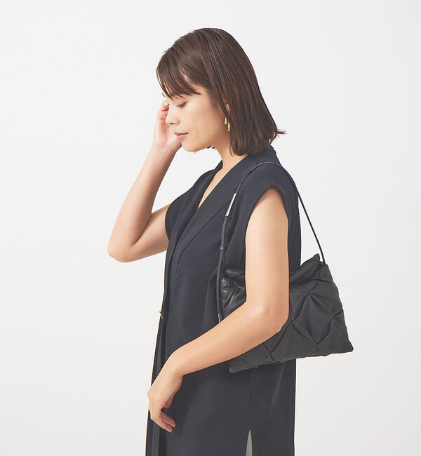 qualite「【TOV】タックワークショルダーバッグ」|ショルダー・メッセンジャー|ブラック