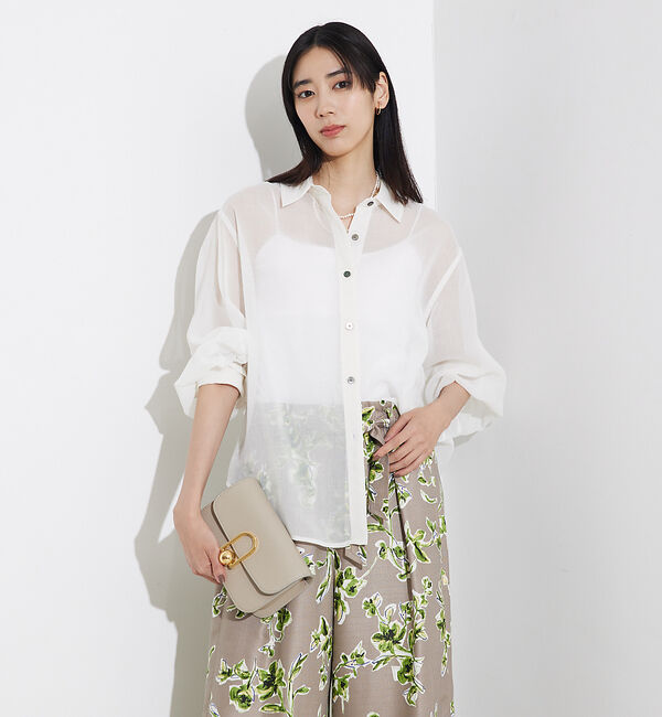 qualite「ソフトオーガンジーシアーシャツ」|シャツ・ブラウス|ホワイト