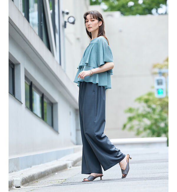 qualite「【接触冷感＆防シワ】ウールライクイージーパンツ/セットアップ対応」|その他|