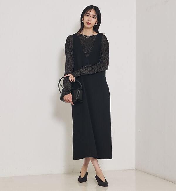 qualite「【オールシーズン大活躍】ナローロングワンピース」|ワンピース|ブラック