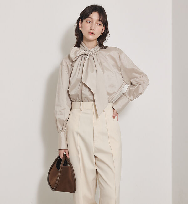 qualite「【Can Cam掲載】タフタボウタイブラウス/ボウタイ取り外し可能」|シャツ・ブラウス|