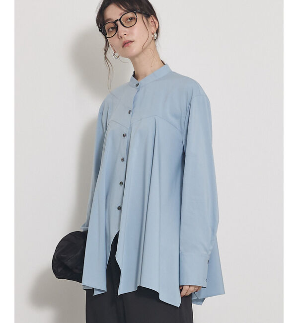 qualite「【一枚でもレイヤードでも決まる】ランダムヘムシャツ」|シャツ・ブラウス|ブルー