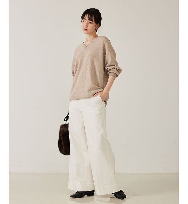 qualite「ウールVネックプルオーバー」|ニット・セーター|