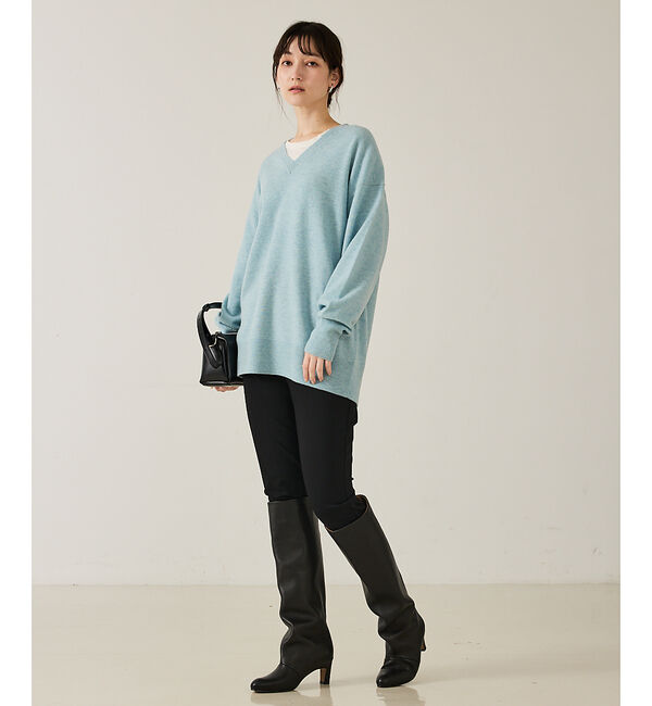 qualite「ウールVネックプルオーバー」|ニット・セーター|