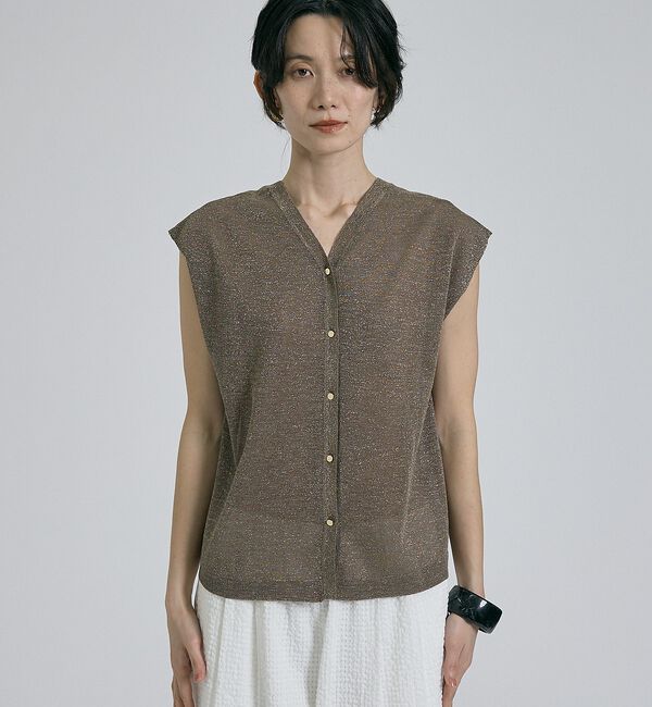 qualite「【前後着用可能！】ラメ2WAYニット」|ベスト・ジレ|