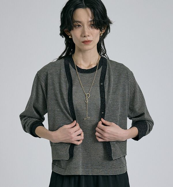 qualite「【前後着用可能！】ラメ2WAYニット」|ベスト・ジレ|