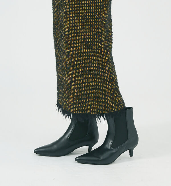 AU BANNISTER「【LAROUTE】ポインテッドサイドゴアブーツ」|ショートブーツ|