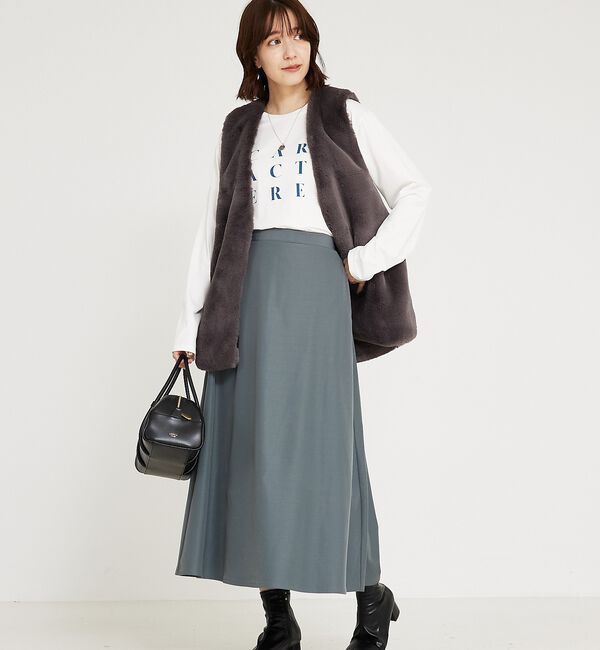 abahouse mavie「【セットアップ対応】ウォームツイルフレアースカート」|スカート|