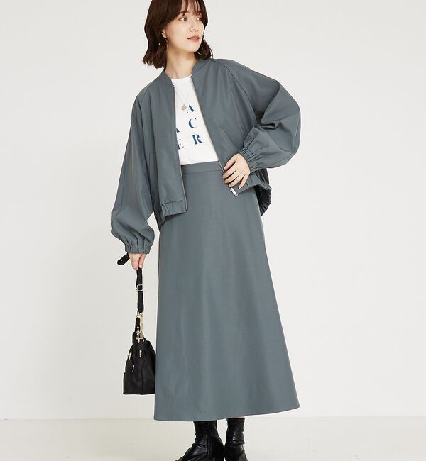 abahouse mavie「【セットアップ対応】ウォームツイルフレアースカート」|スカート|