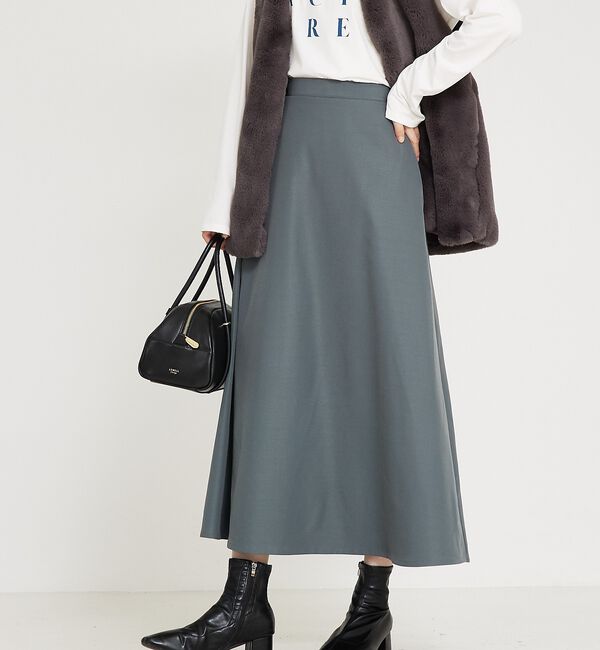 abahouse mavie「【セットアップ対応】ウォームツイルフレアースカート」|スカート|