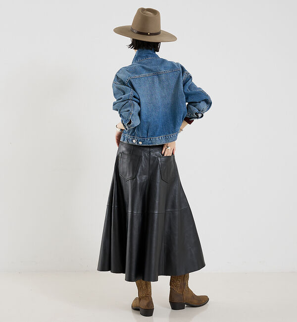 The Store by C' 「【HAIKURE】MID SERENITY LETHER SKIRT／レザースカ」|スカート|