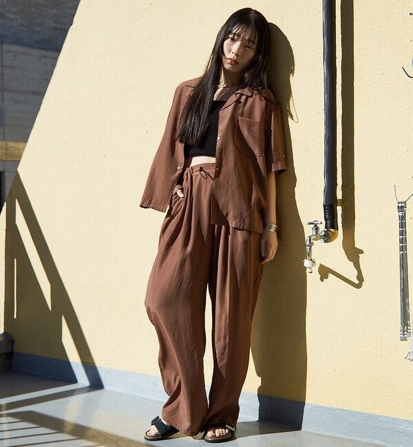 NOMINE「【セットアップ対応】ヴィンテージサテン ドロストコード パンツ」|その他|