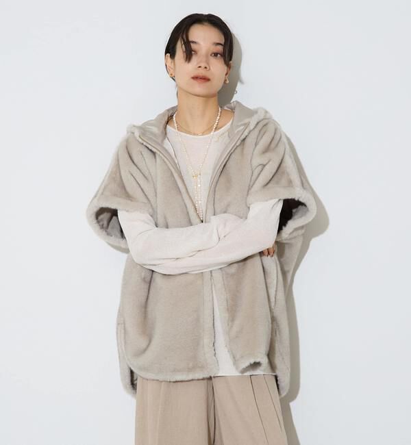 Liesse「フェイクミンクファーオーバーベスト」|ベスト・ジレ|ライトグレー