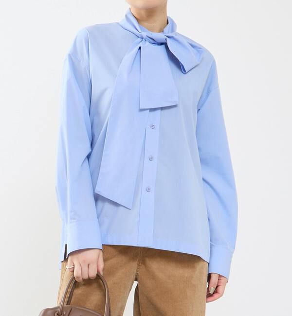 Soffitto「タイ付き（取り外し可能）ブラウス」|シャツ・ブラウス|ブルー
