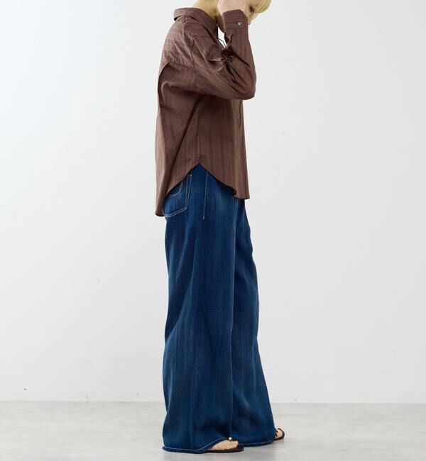 SOFFITTO「シアーデニムワイドパンツ」|デニム|