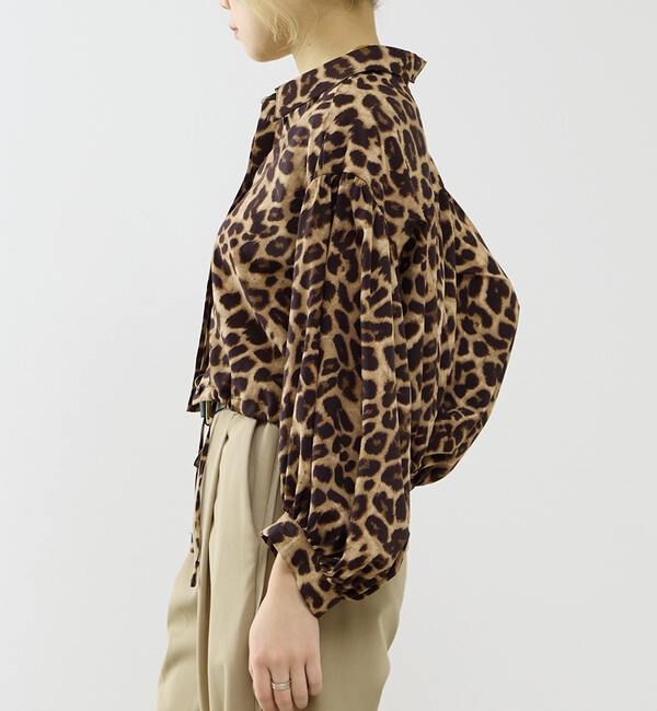 SOFFITTO「【A_/エース】オリジナルレオパード柄パフブラウス」|シャツ・ブラウス|