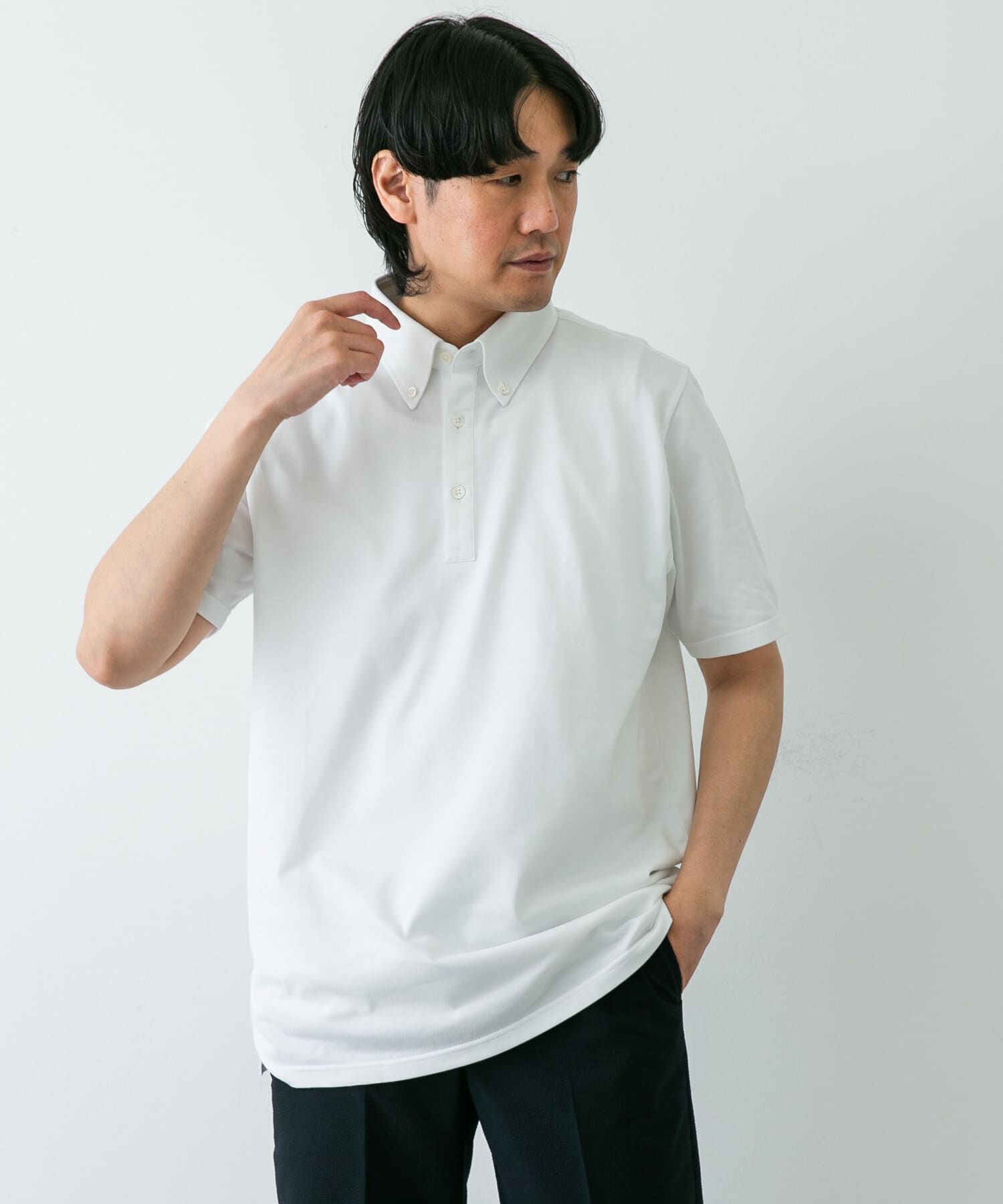 URBAN RESEARCH DOORS「『吸水速乾』LIFE STYLE TAILOR　ボタンダウン半袖プルオーバー」|シャツ・ブラウス|