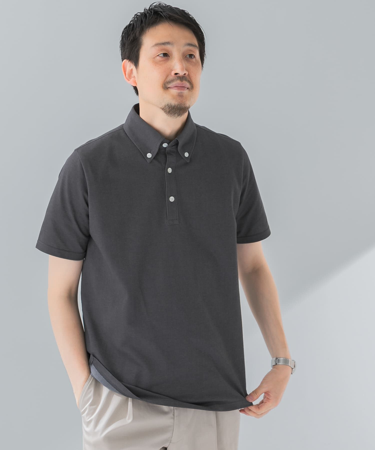 URBAN RESEARCH DOORS「『吸水速乾』LIFE STYLE TAILOR　ボタンダウン半袖プルオーバー」|シャツ・ブラウス|