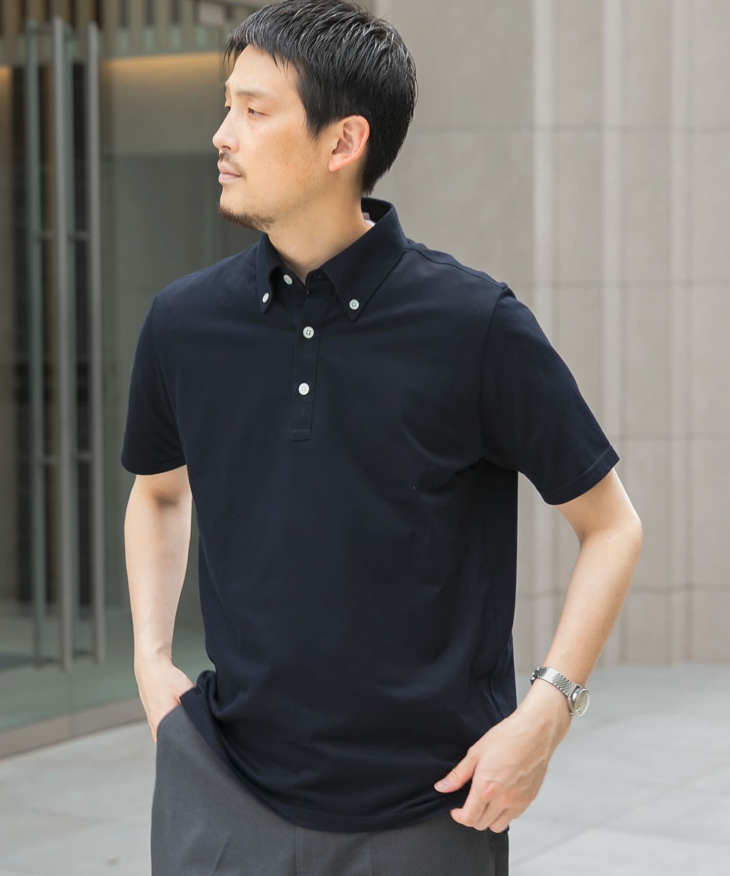 URBAN RESEARCH DOORS「『吸水速乾』LIFE STYLE TAILOR　ボタンダウン半袖プルオーバー」|シャツ・ブラウス|