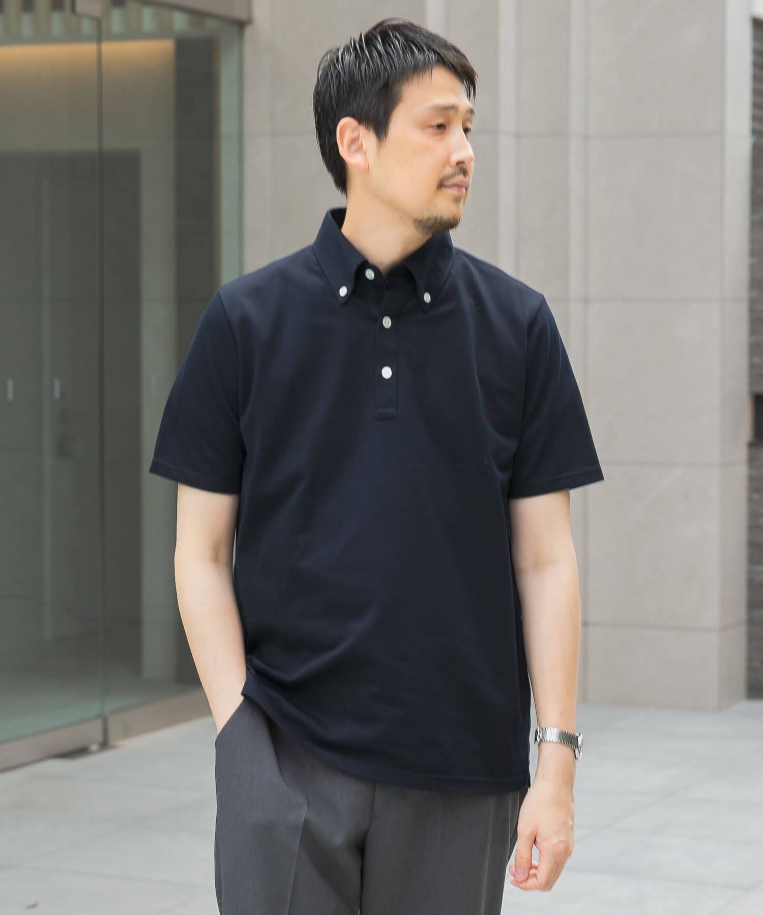 URBAN RESEARCH DOORS「『吸水速乾』LIFE STYLE TAILOR　ボタンダウン半袖プルオーバー」|シャツ・ブラウス|