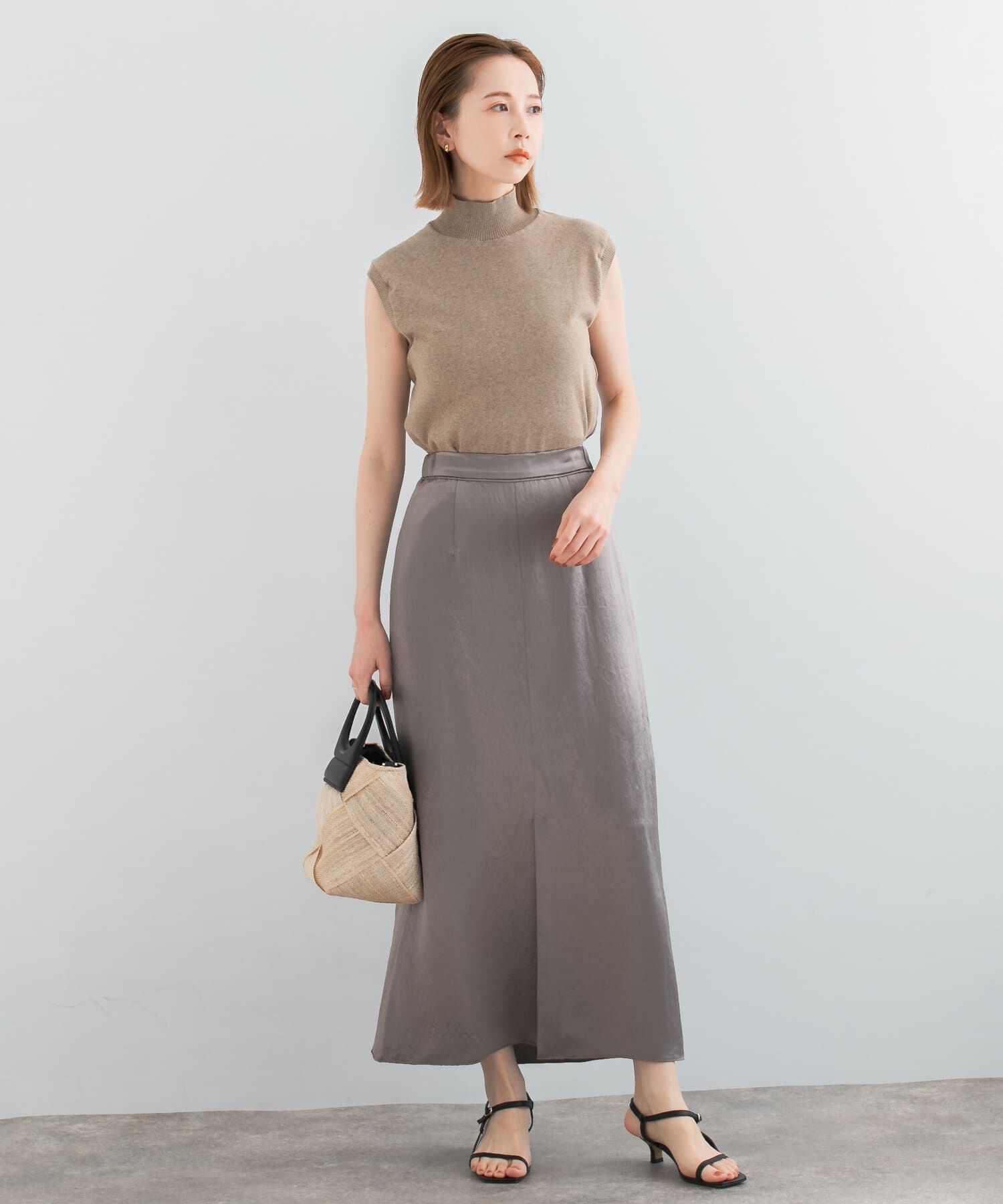 URBAN RESEARCH ROSSO「アセテートサテンスリットスカート」|スカート|