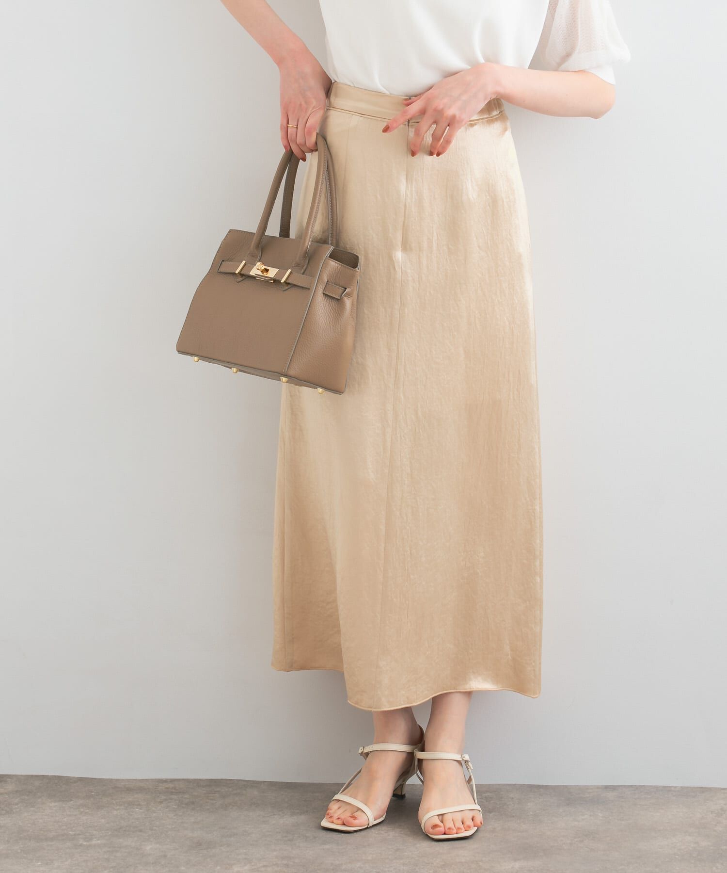 URBAN RESEARCH ROSSO「アセテートサテンスリットスカート」|スカート|