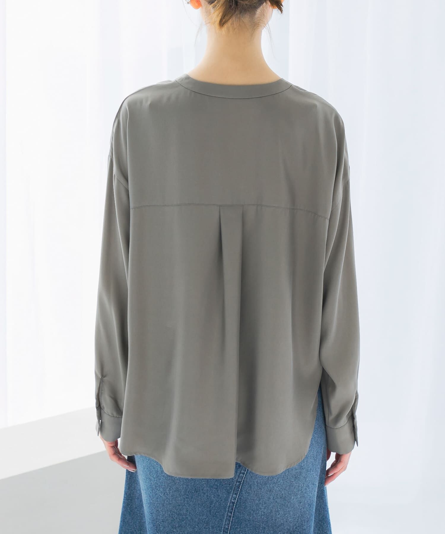 URBAN RESEARCH ROSSO「キュプラツイルVネックブラウス」|シャツ・ブラウス|