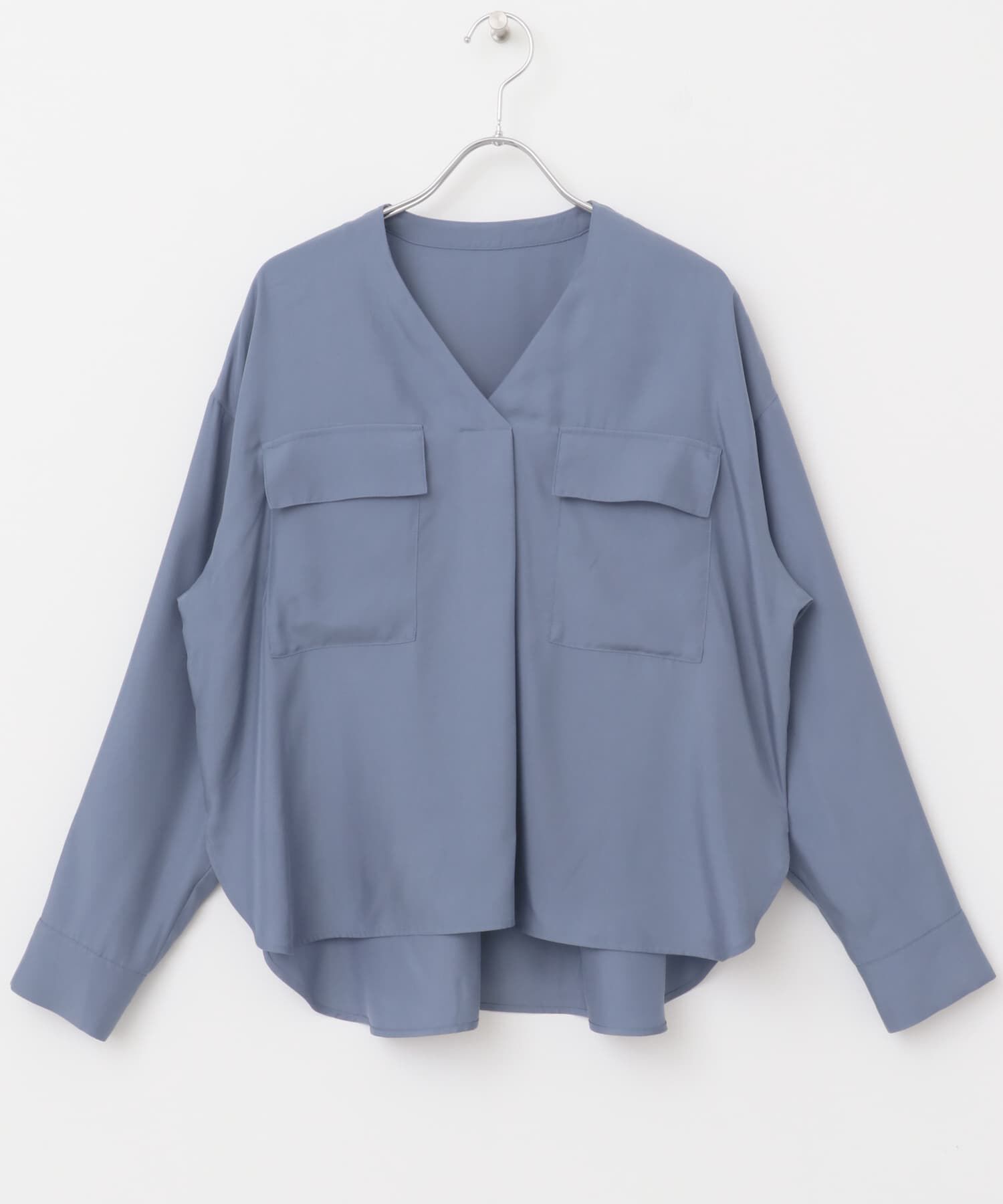 URBAN RESEARCH ROSSO「キュプラツイルVネックブラウス」|シャツ・ブラウス|