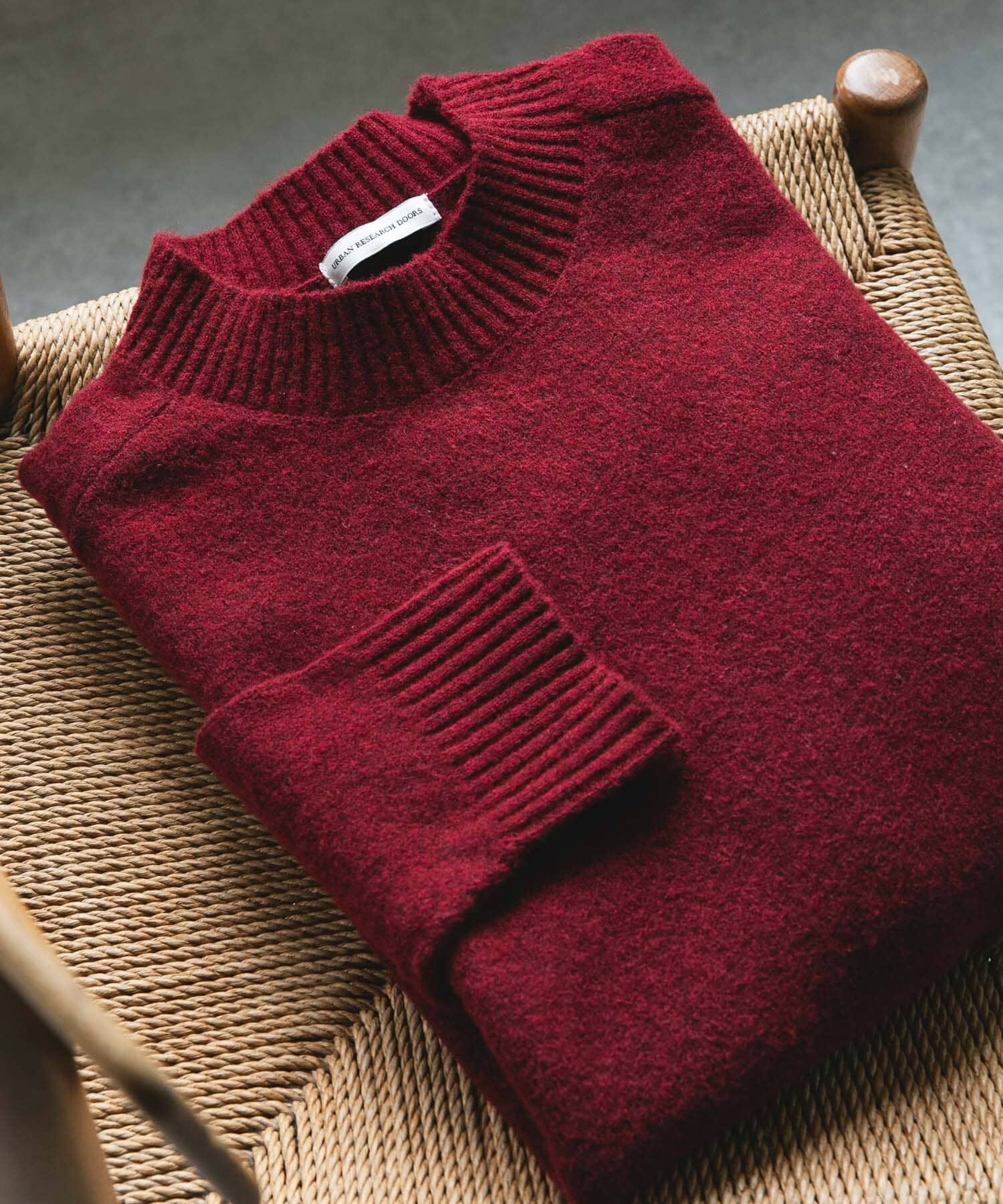 URBAN RESEARCH DOORS「ウール混もちもちハイネックニット」|ニット・セーター|ボルドー