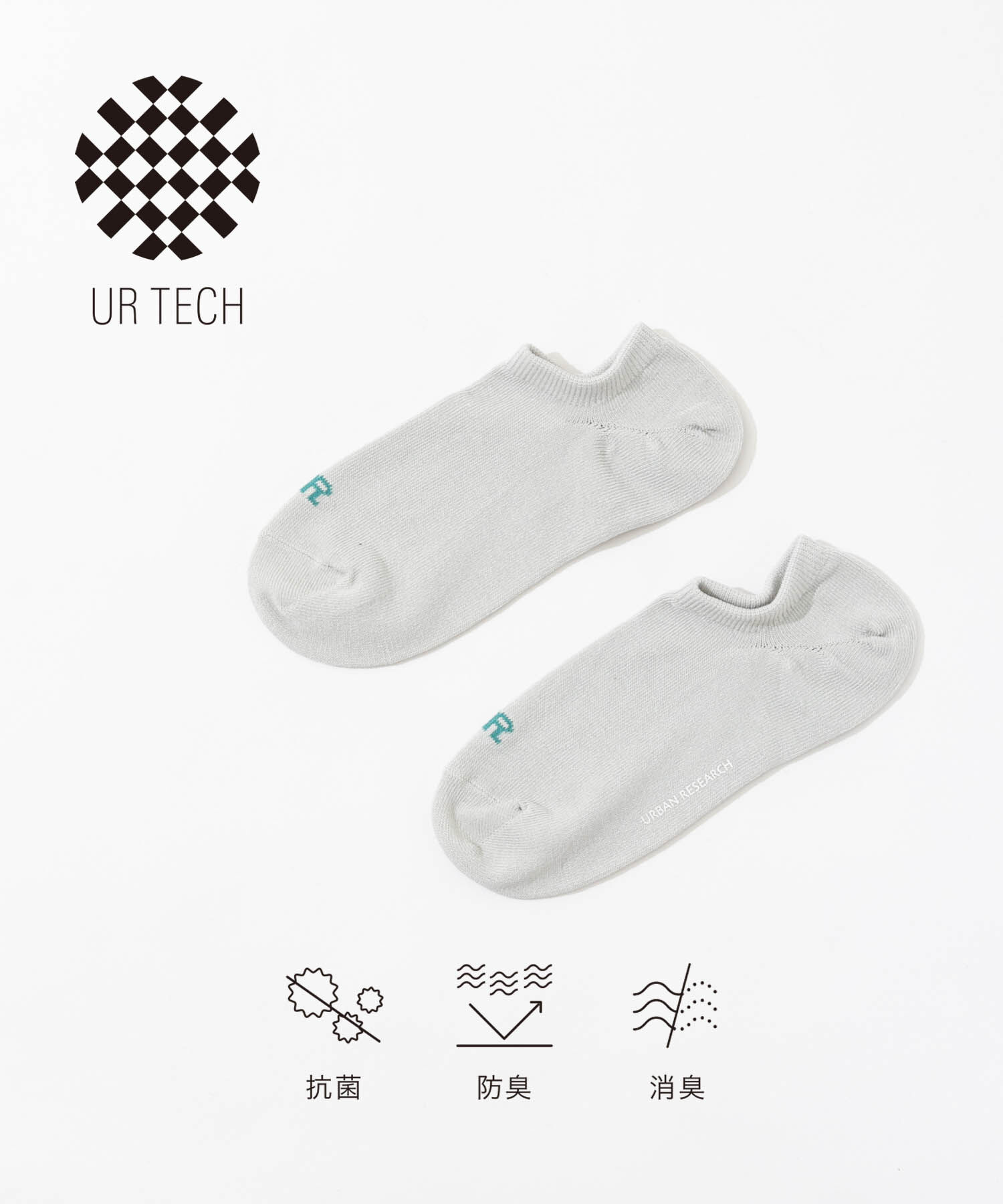 URBAN RESEARCH「『UR TECH』スニーカー丈ソックス」|ソックス|グレー