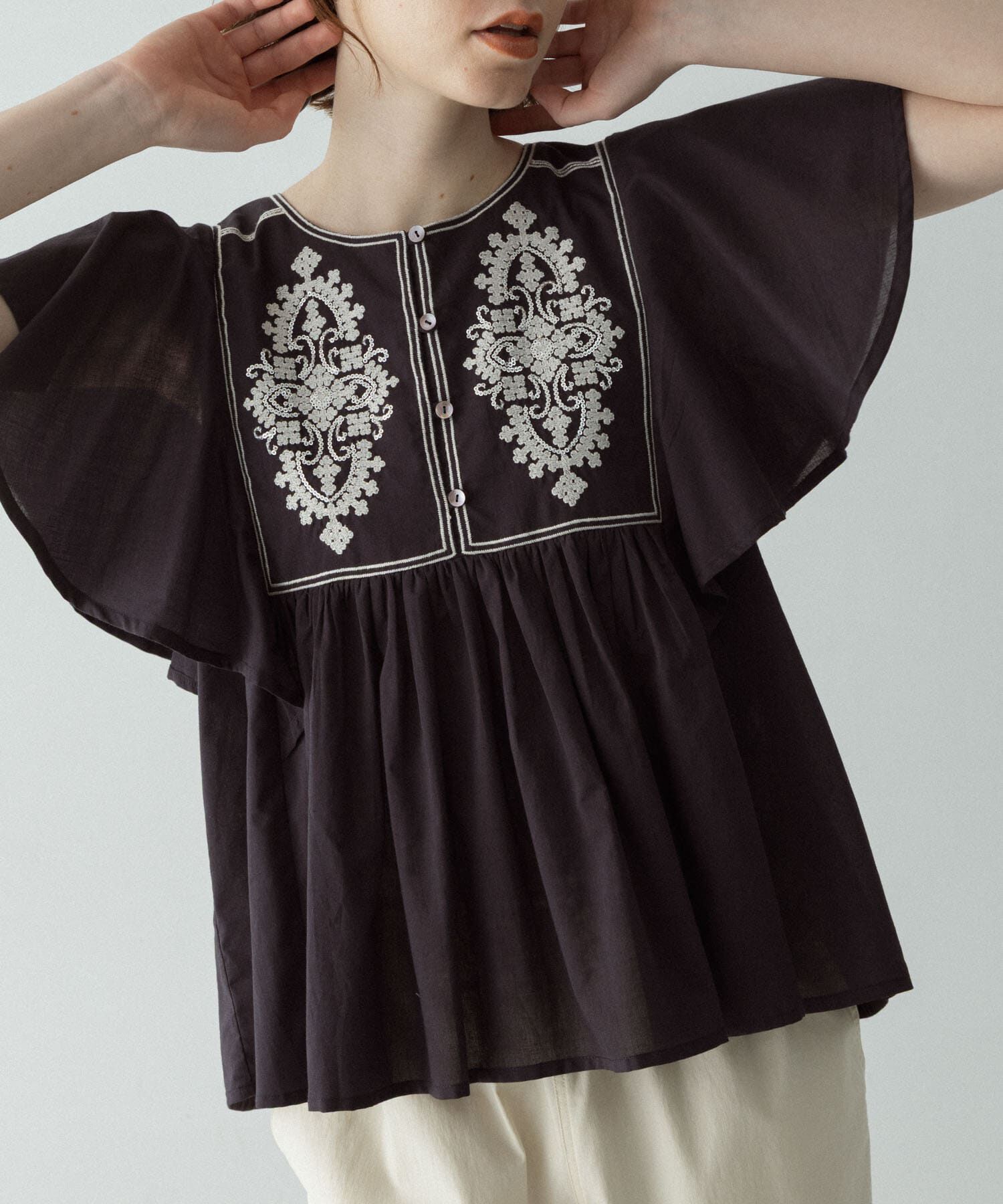 Sonny Label 「スパンコールエンブロイダリーブラウス」|シャツ・ブラウス|