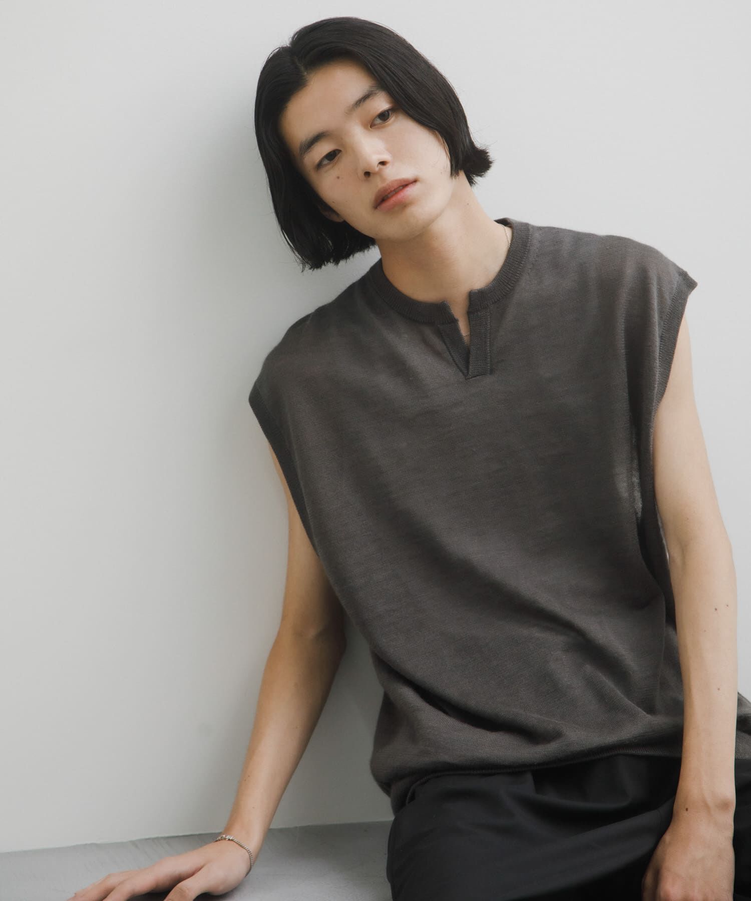 URBAN RESEARCH DOORS「Ramie High Gauge KnitVest」|ベスト・ジレ|