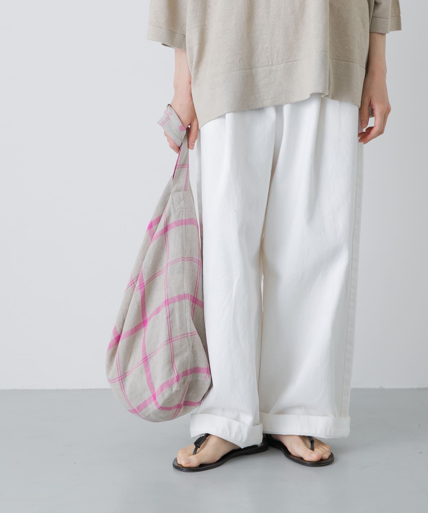 かぐれ「リネンチェックショルダーバッグ」|ショルダー・メッセンジャー|