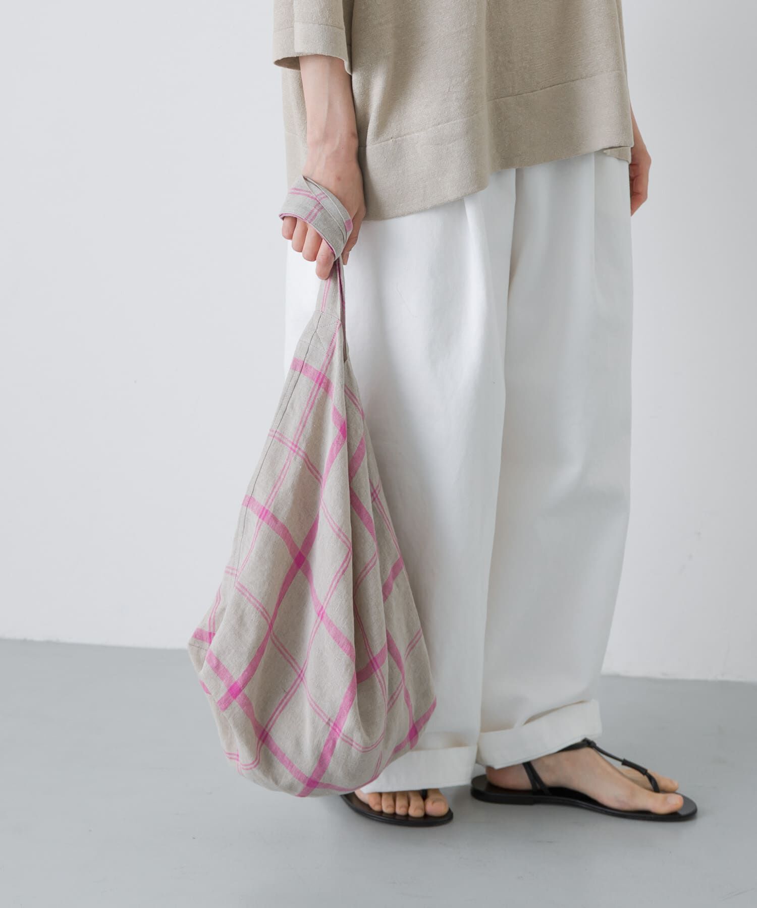 かぐれ「リネンチェックショルダーバッグ」|ショルダー・メッセンジャー|