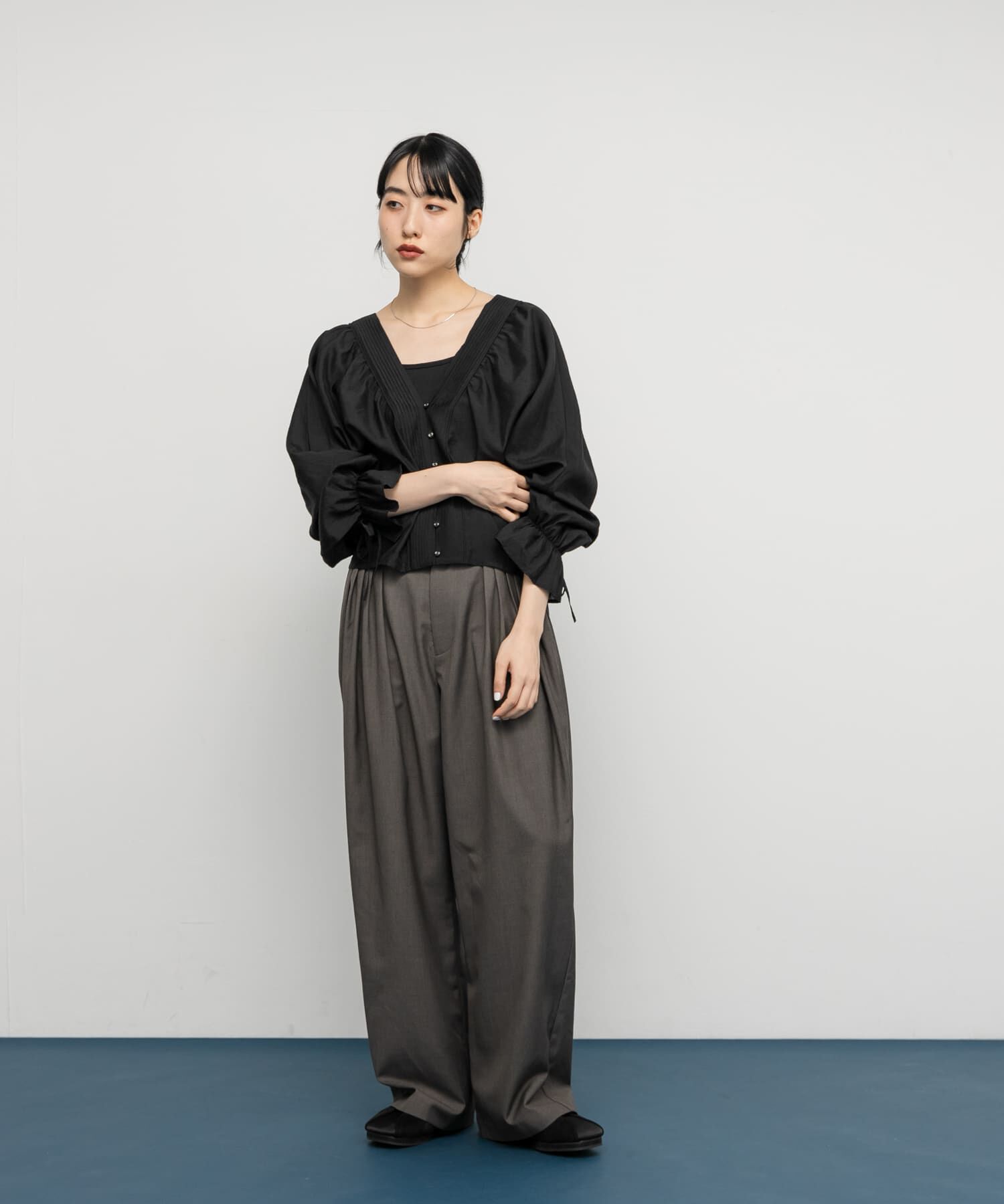  「ピンタックギャザーブラウス」|シャツ・ブラウス|