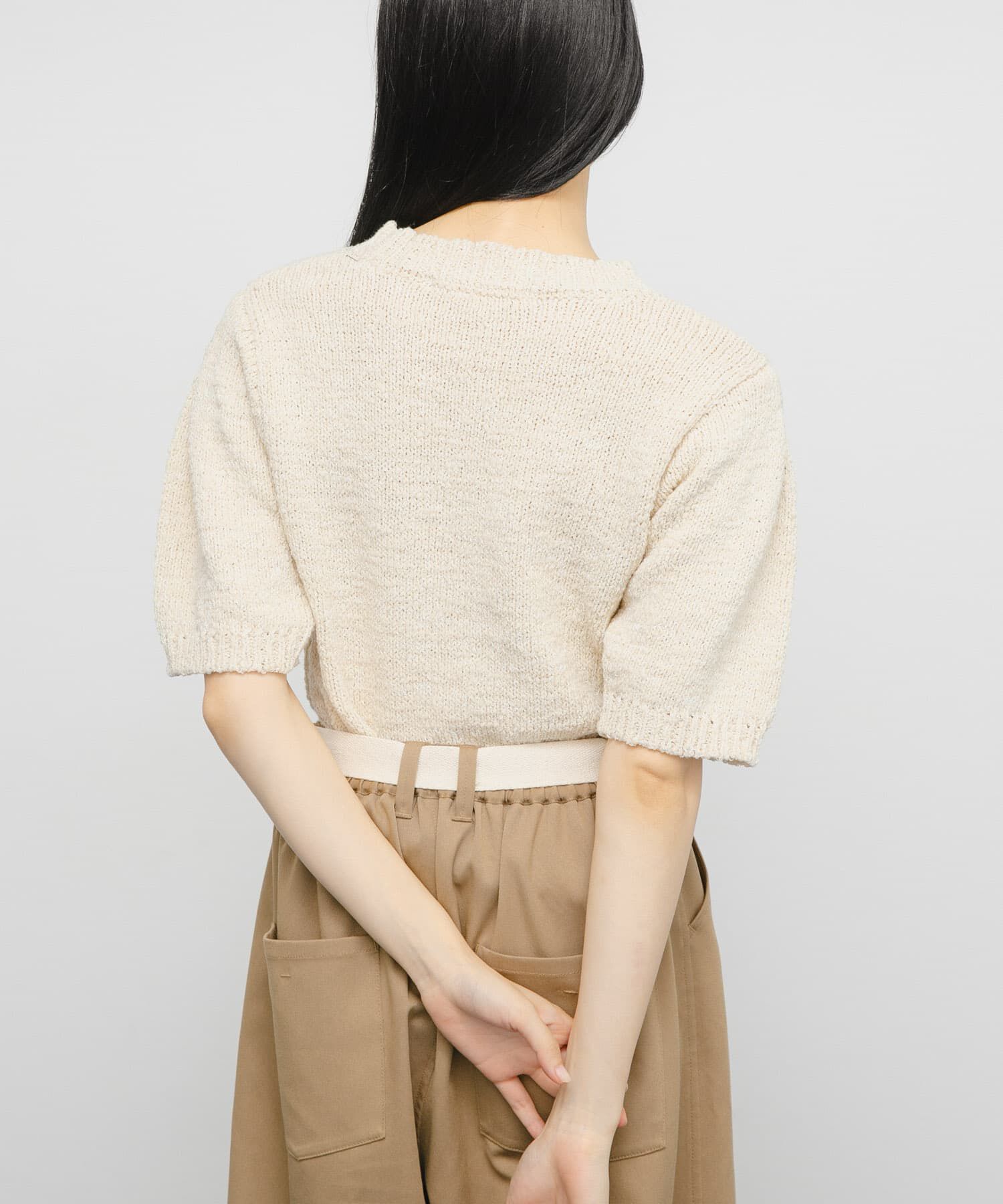 「ハーフスリーブクロップドニット」|ニット・セーター|
