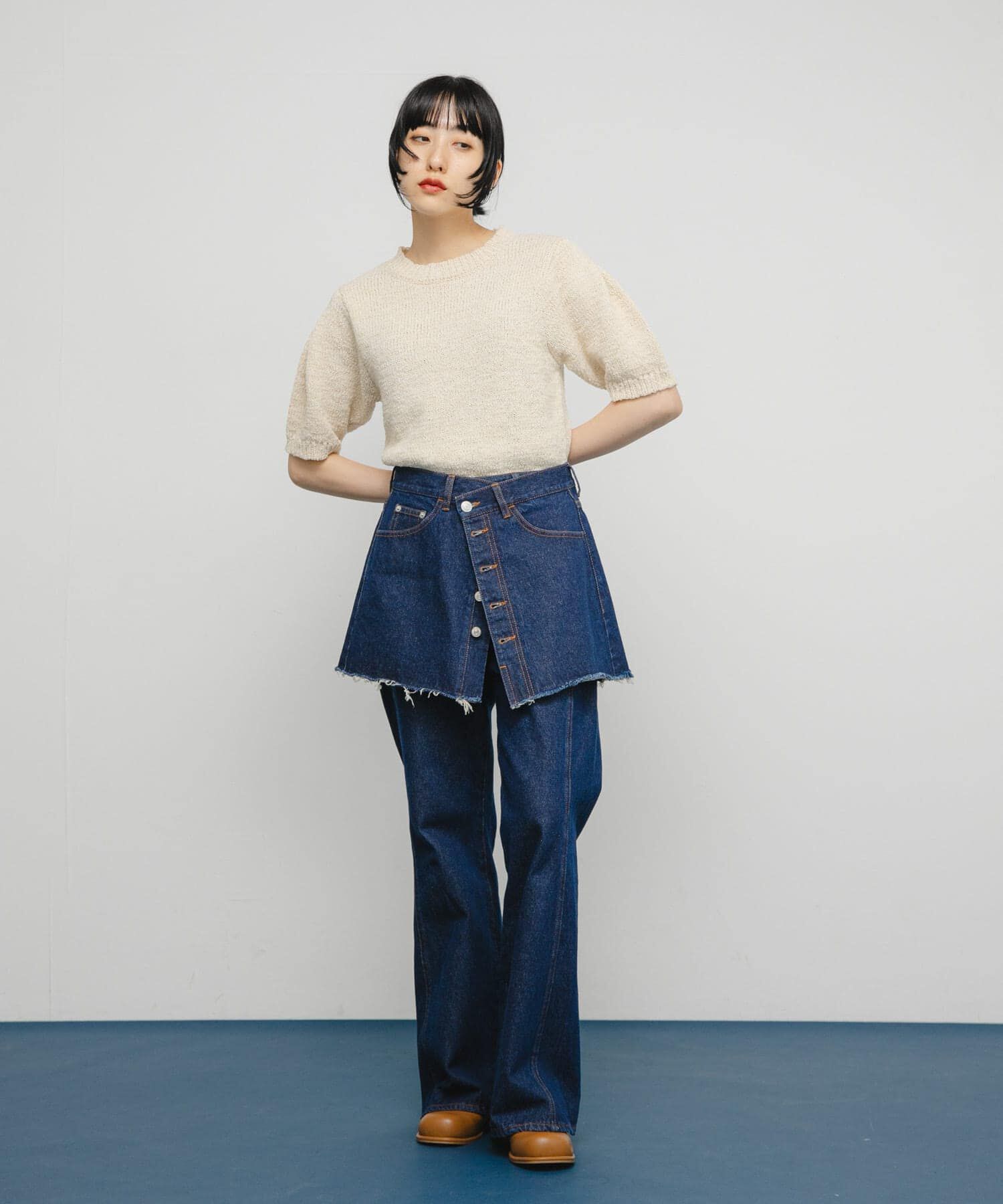  「ハーフスリーブクロップドニット」|ニット・セーター|