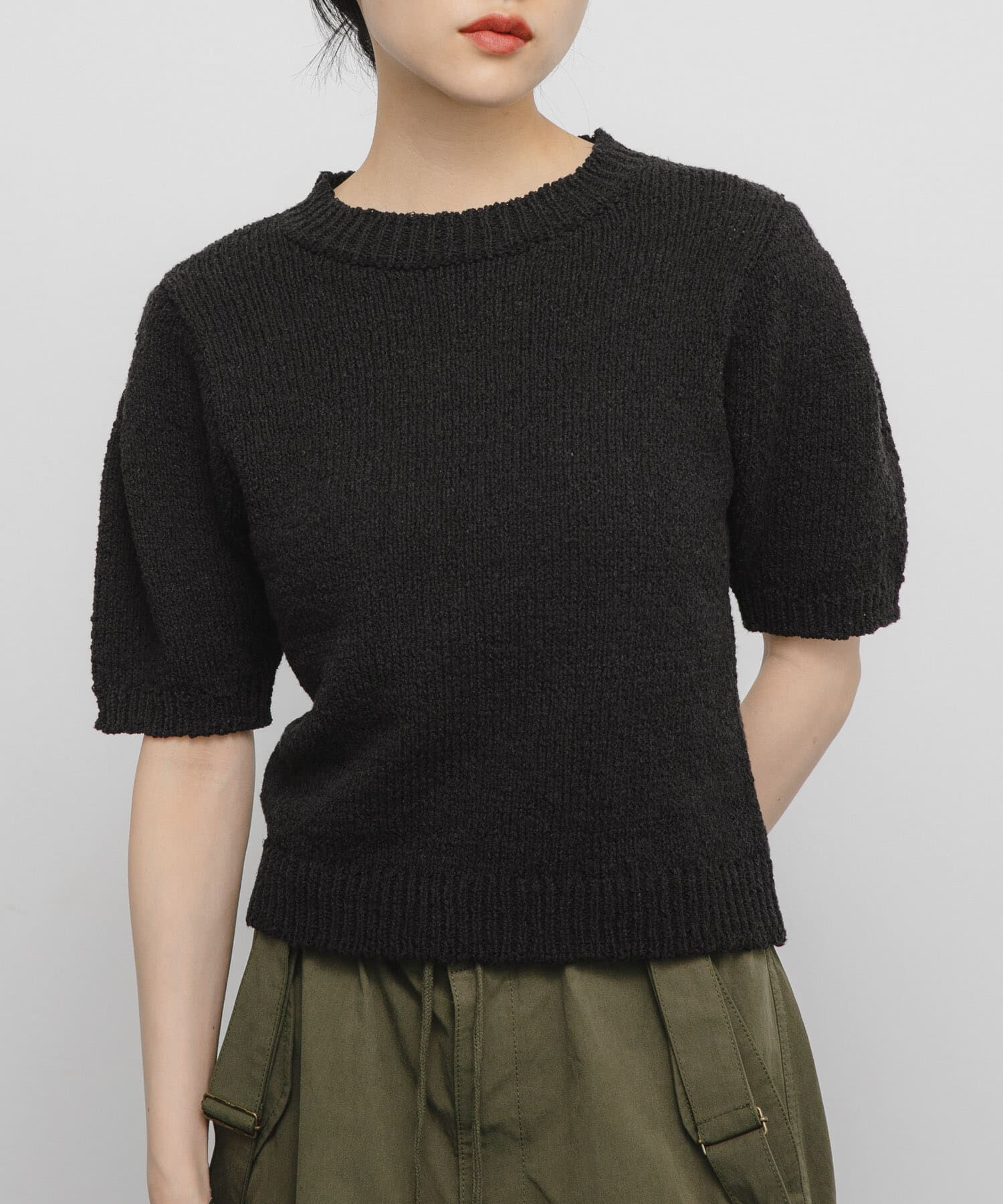  「ハーフスリーブクロップドニット」|ニット・セーター|