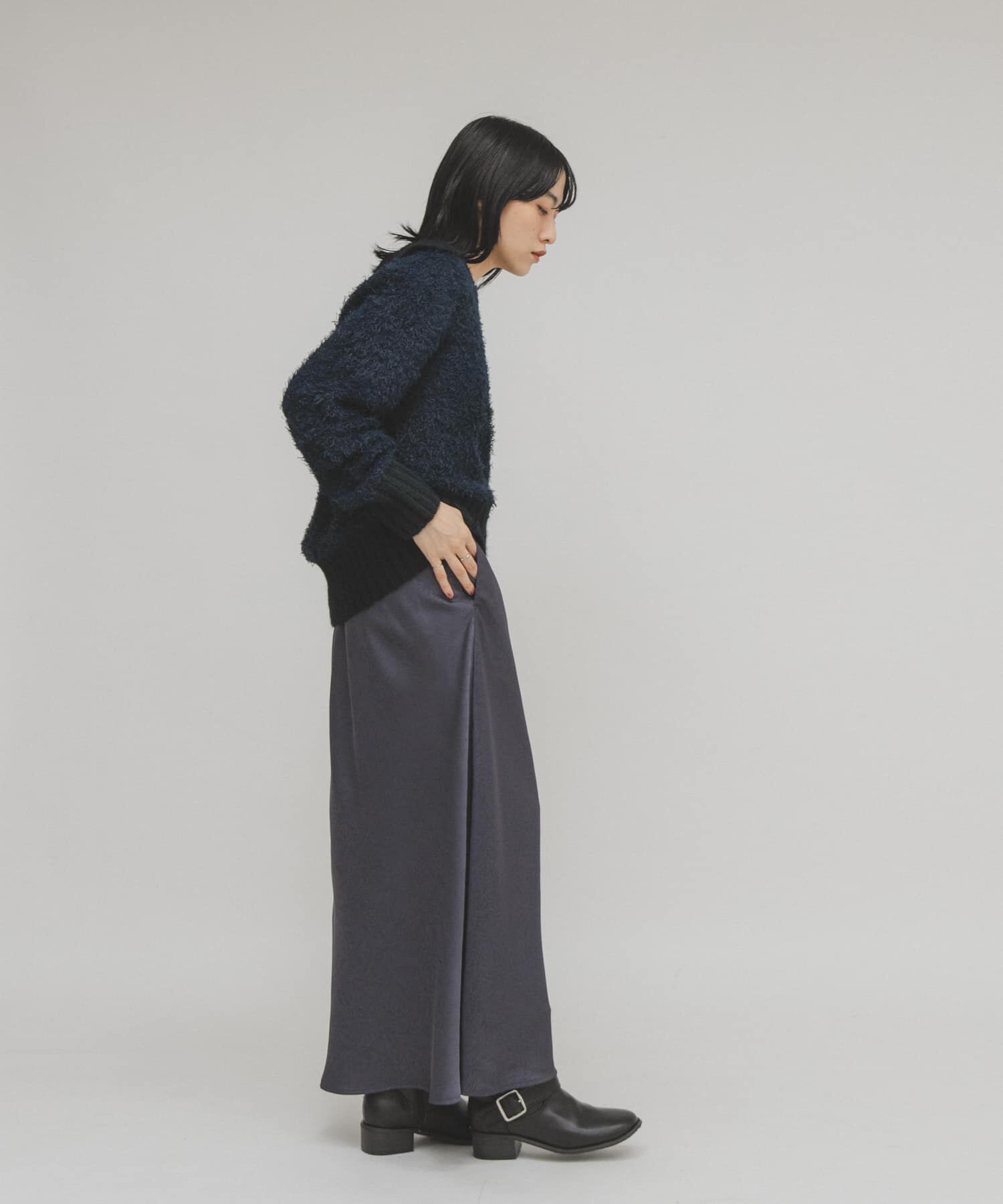  「クラッシュサテンナロースカート」|スカート|