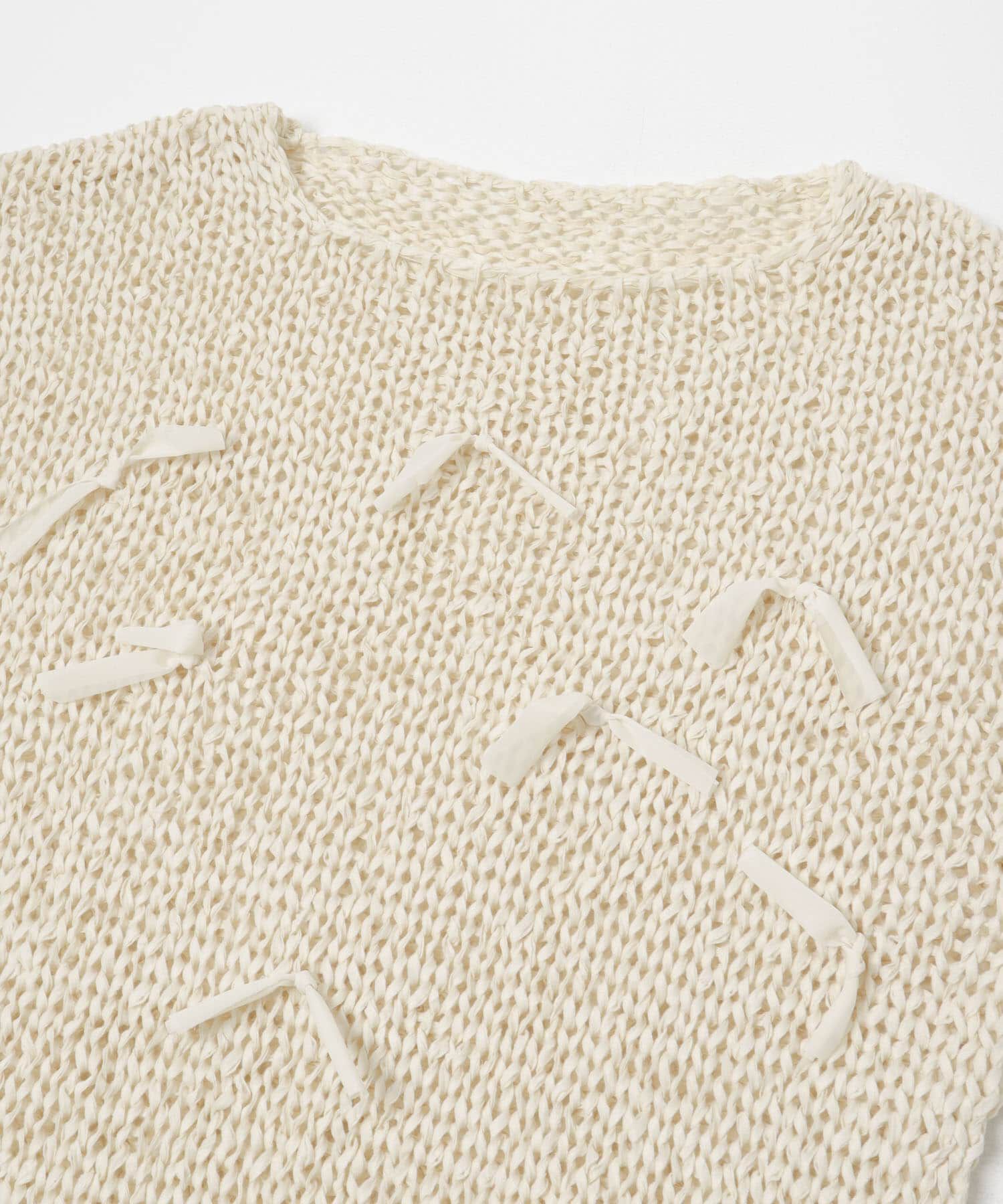  「テープヤーンリボンオーバーニット」|ニット・セーター|